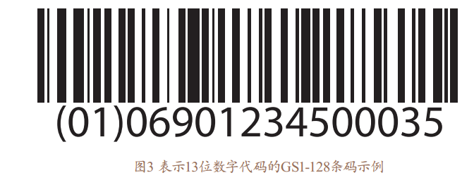 Figure 3 shows an example of a GS1-128 barcode with a 13-digit code
