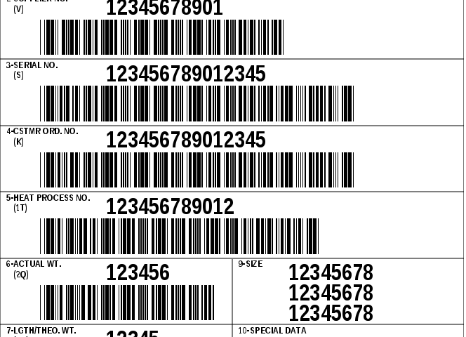 AIAG B-5 Primary Metals Identification Tag