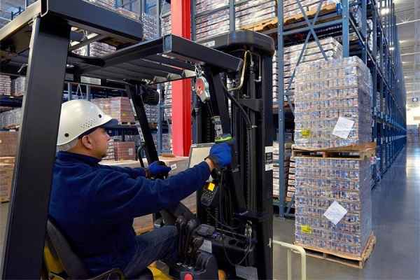 Barcode label application in warehouse