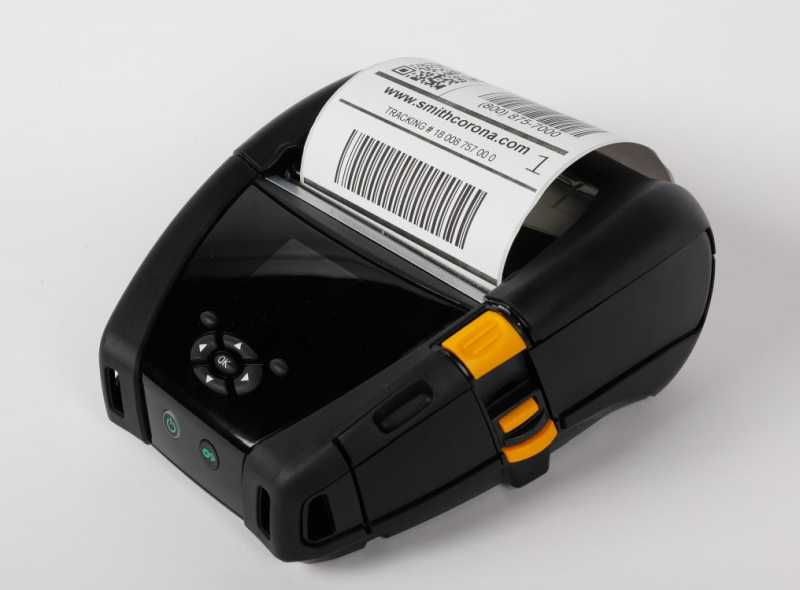 Zebra ZQ630 thermal mobile printer with a direct thermal label printed